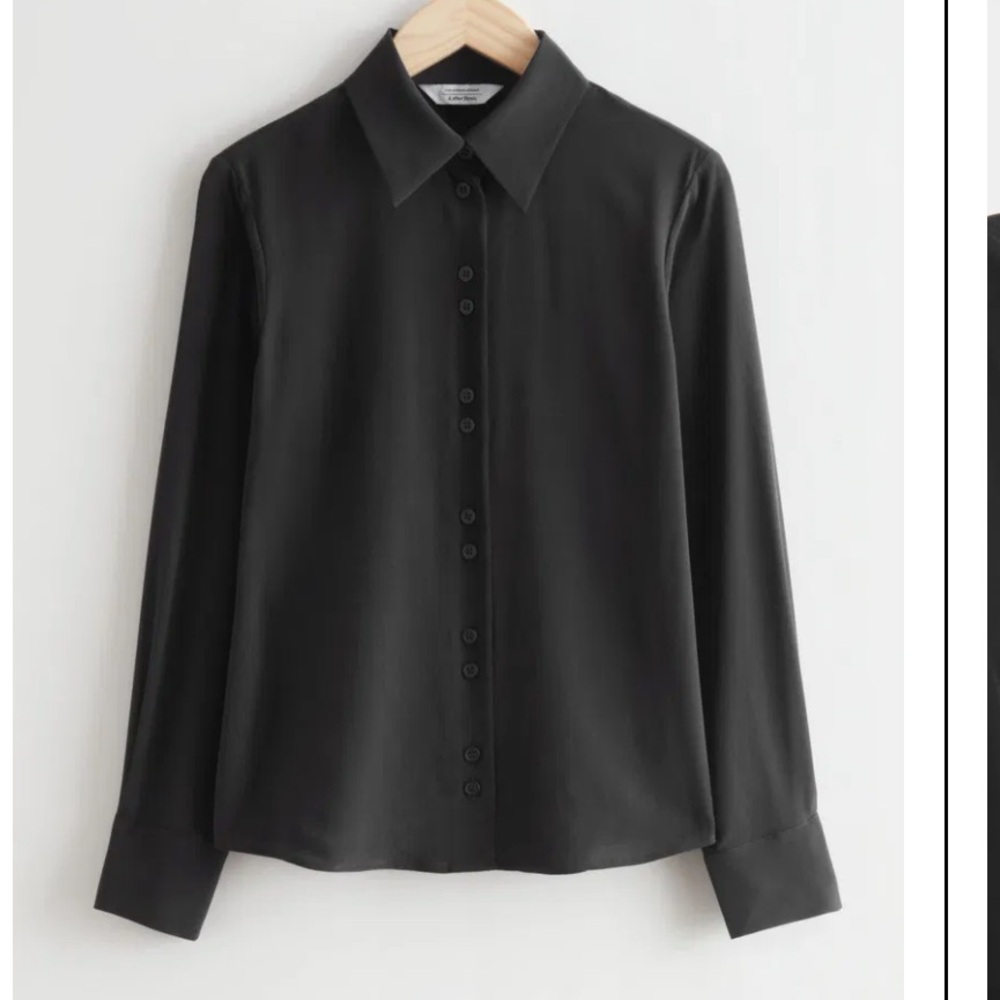 & OTHER STORIES Shell Button Silk Blouse